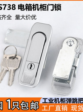 海坦MS738-1-2配电箱柜门锁机械设备弹跳锁工业开关柜门平面锁具