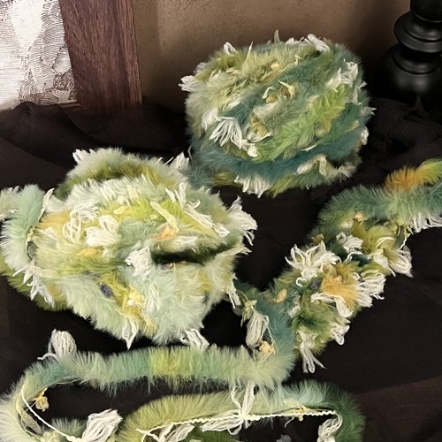 Dengd 山茶茉莉 毛线团邓邓皮草手混线手工diy钩针编织包包帽子线
