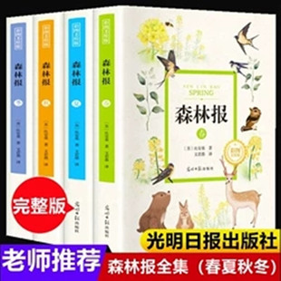 正版现货包邮 森林报春夏秋冬全套四册 小学生四五六年级下册课外阅读书全集比安基著深林豹候鸟故事绘 必读课外书籍睡前故事书