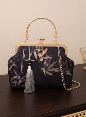 成品国风中国汉服复古新款旗袍中式精美高质量晚宴手提包妈妈包包