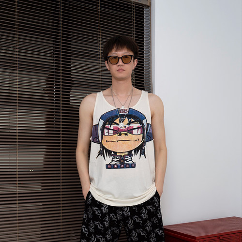 印花背心宽松夏季纯棉复古吊带