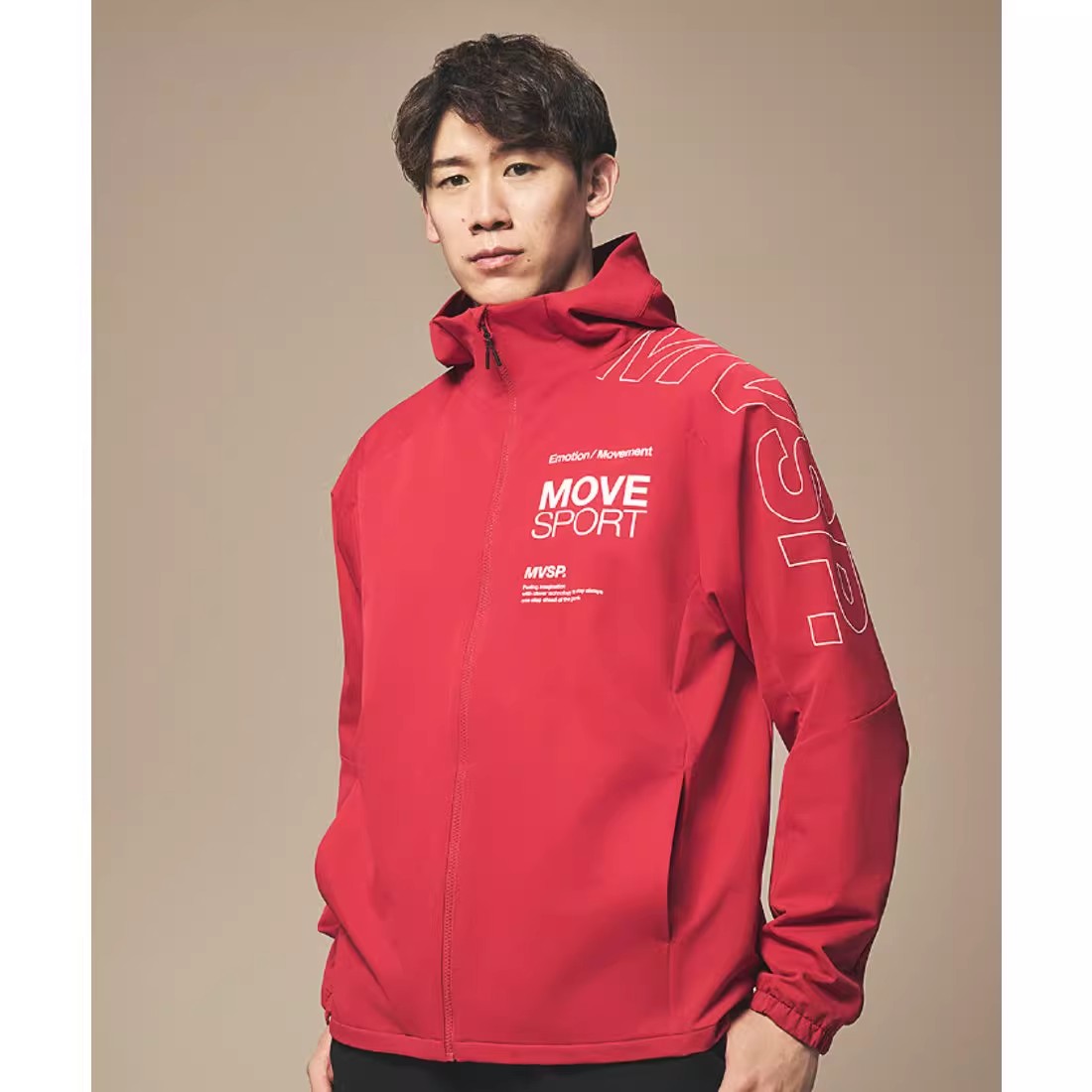 日本movesport石川祐希25秋季弹性连帽拉链夹克外套男黑ST5FJK22M