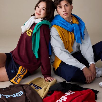 Ping高尔夫日本代购女装25秋冬圆领长袖针织衫毛衣女白6225270902