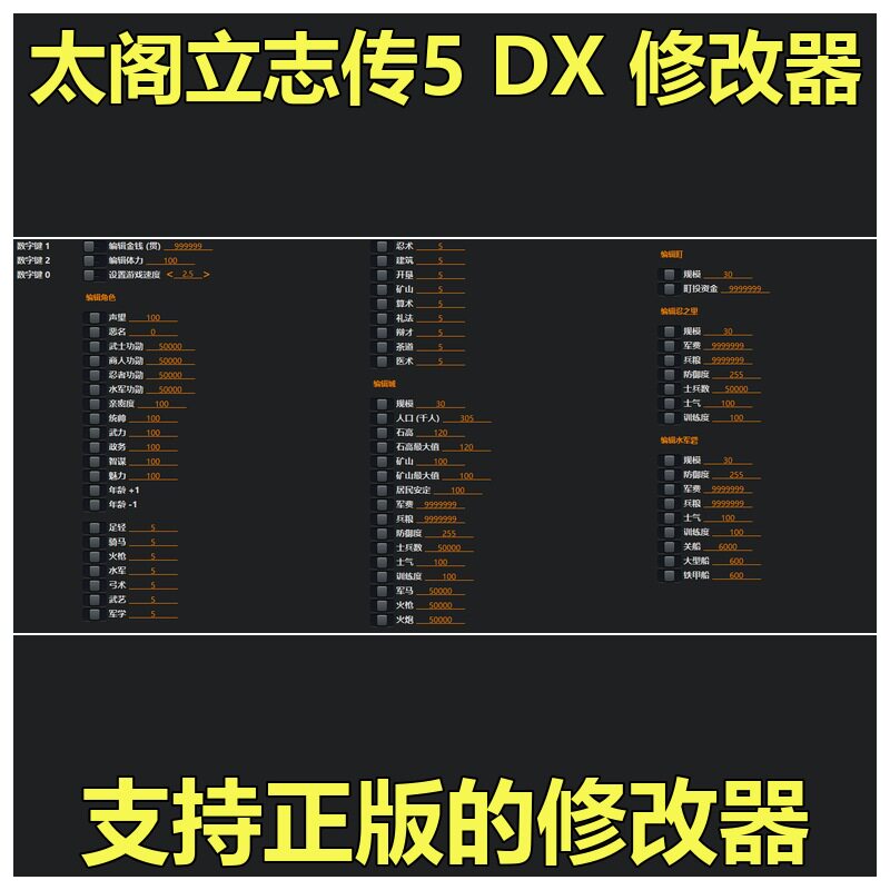 非游戏 支持正版 《太阁立志传5 DX》修改器 可包更新
