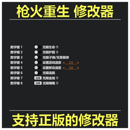 非游戏 支持正版 枪火重生 Gunfire Reborn 修改器 可包更新