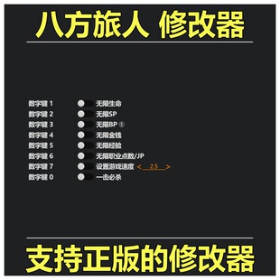 非游戏 支持正版 《八方旅人》修改器 可包更新