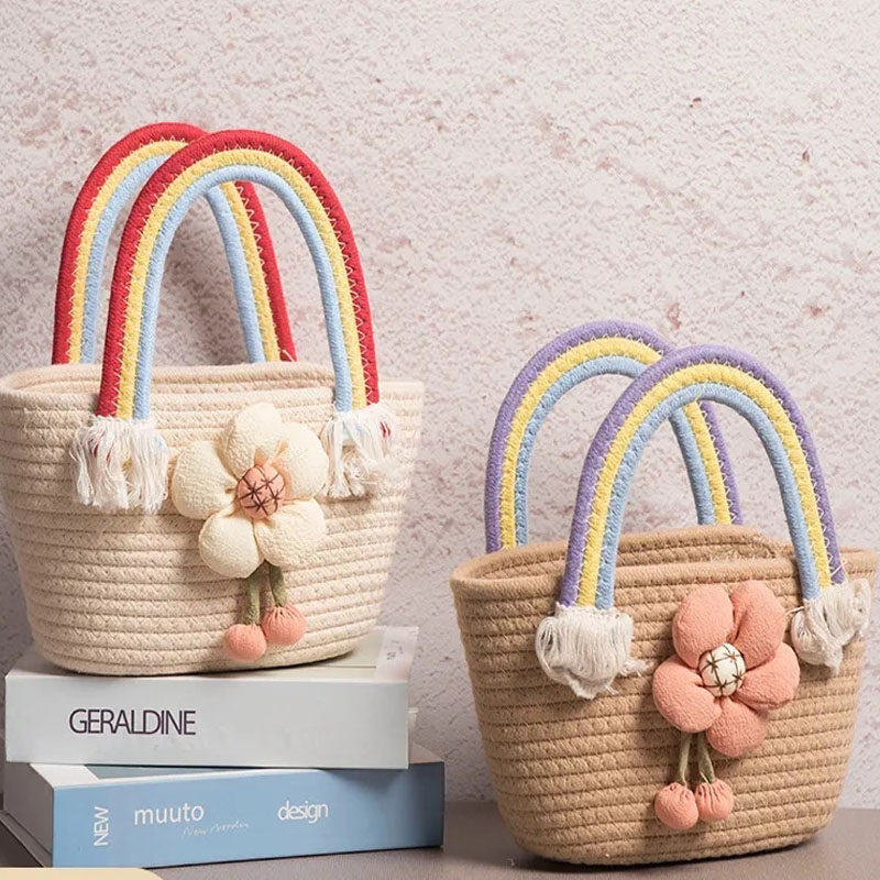 彩虹编织包棉绳女士包包手提包儿童节婚礼手提手拎伴手礼包沙滩包,箱包皮具/热销女包/男包,手拿包,淘宝优惠券,粉丝福利购,淘宝优惠卷
