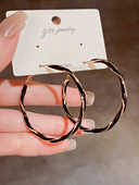 高级感欧美夸张滴釉黑色圆圈耳圈女气质个性 耳环 冷淡风设计感法式