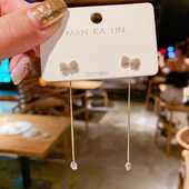 潮耳饰两戴款 日韩气质长款 流苏耳环2022新款 耳坠s925银针耳钉女