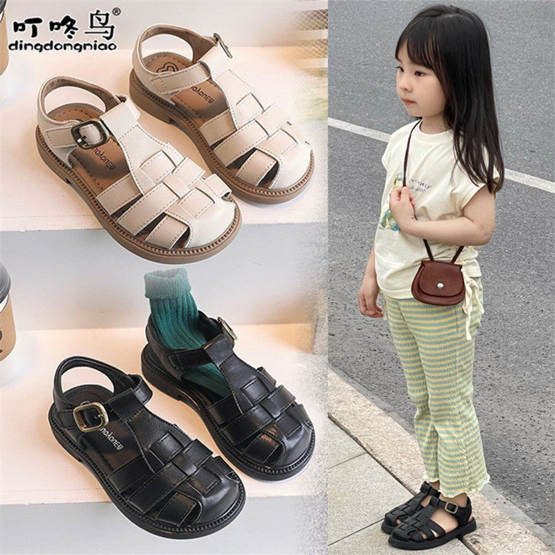 女童包头公主凉鞋2026夏季新款小女孩鞋子百搭韩版儿童显瘦罗马鞋