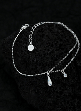 禾派 碎镶钻拉丝手链原创纯银S925简约高级感冷淡风锆石手饰小众