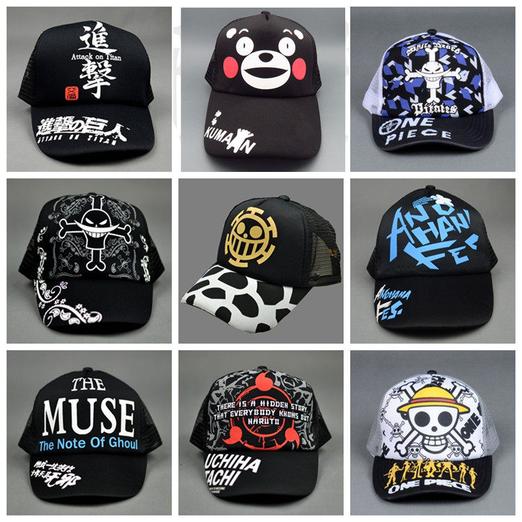 路飞罗进击的巨人火影忍者东京喰种盗墓笔记银魂动漫帽子太阳帽