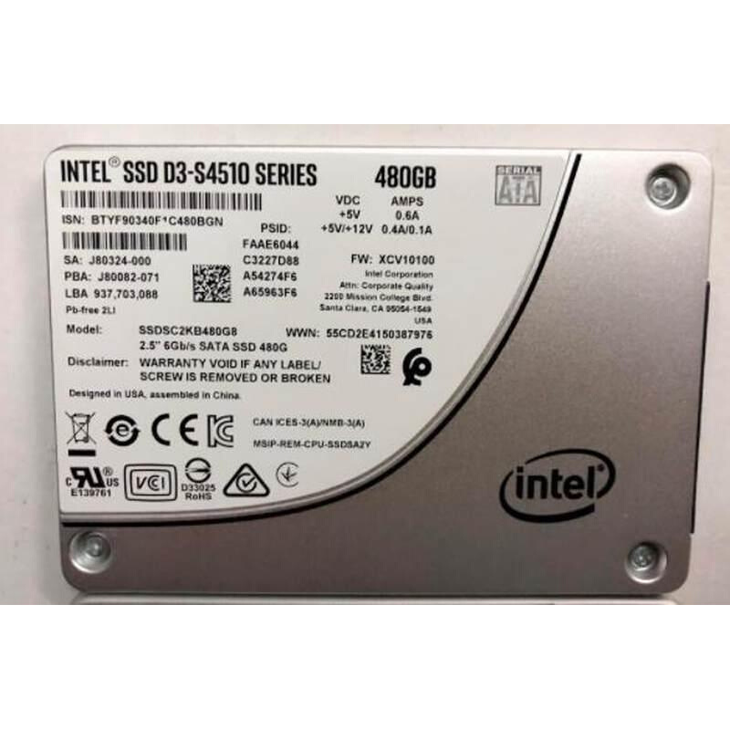 企业级英特尔固态硬盘SSDSC2KB480G8 S4510 SATA 480G 2.5 SSD议