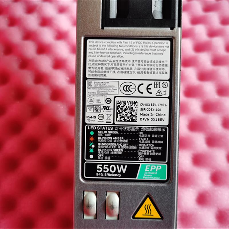 全新DELL D550E-S1 X185V Dell R430 R440 DSS1500服务器电源550W