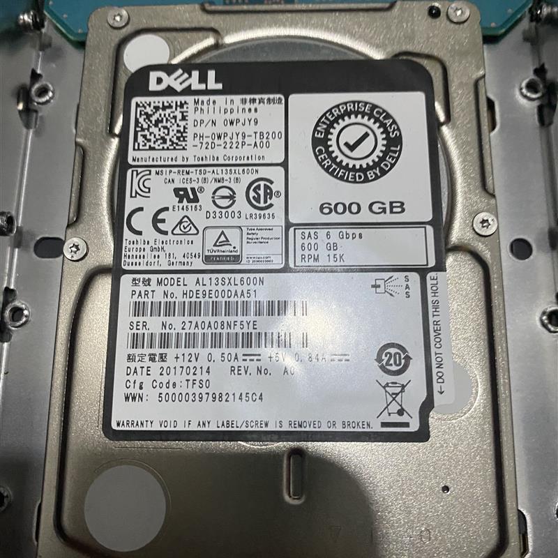 Dell/戴尔 0WPJY9 600G 15K SAS 6G 3.5寸硬盘代替0W347K R710720