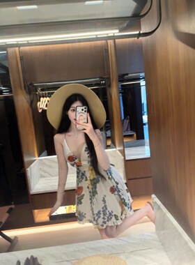 POET WONG【繁花似梦】定制亚麻/纯棉吊带裙清新少女感度假连衣裙