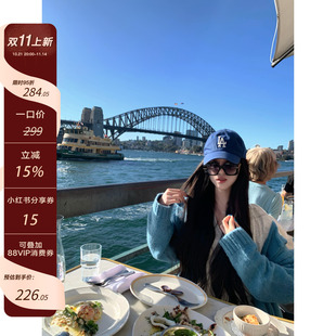 松弛连帽毛衣秋冬百搭外套 加厚羊毛长毛马海毛混纺 慵懒天赋