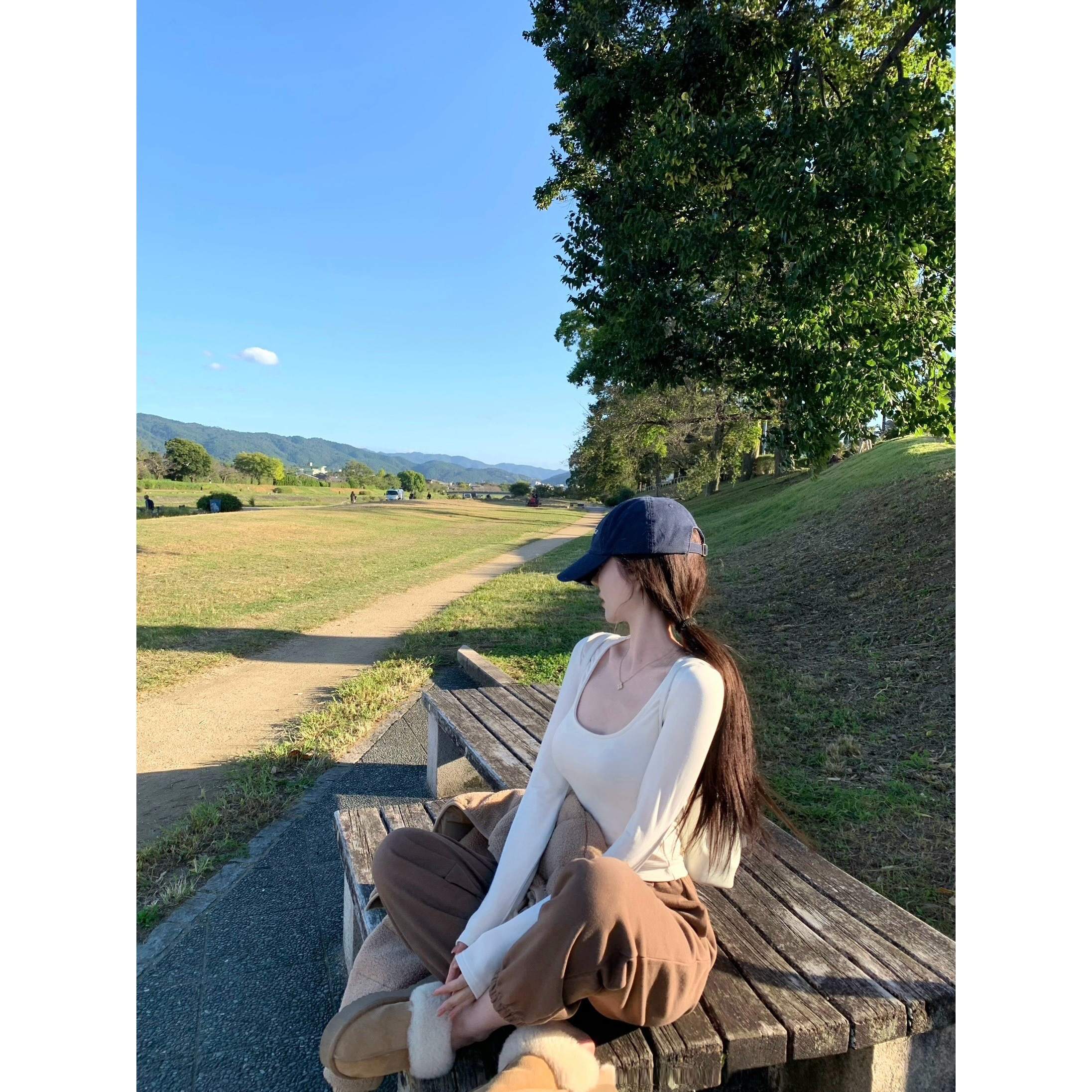 POET WONG【白女Feeling】百分百纯棉高克重束脚美式韩女休闲卫裤