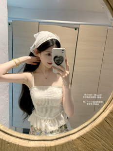 精致马德拉刺绣质感吊带100天丝夏 是少女呀 八折清仓