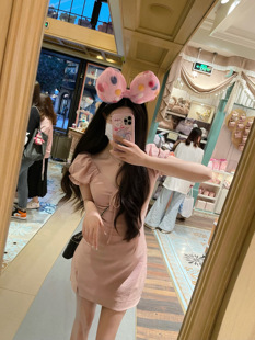 夏日限定裙裙 少女两色泡泡袖 显瘦连衣裙 三折清仓