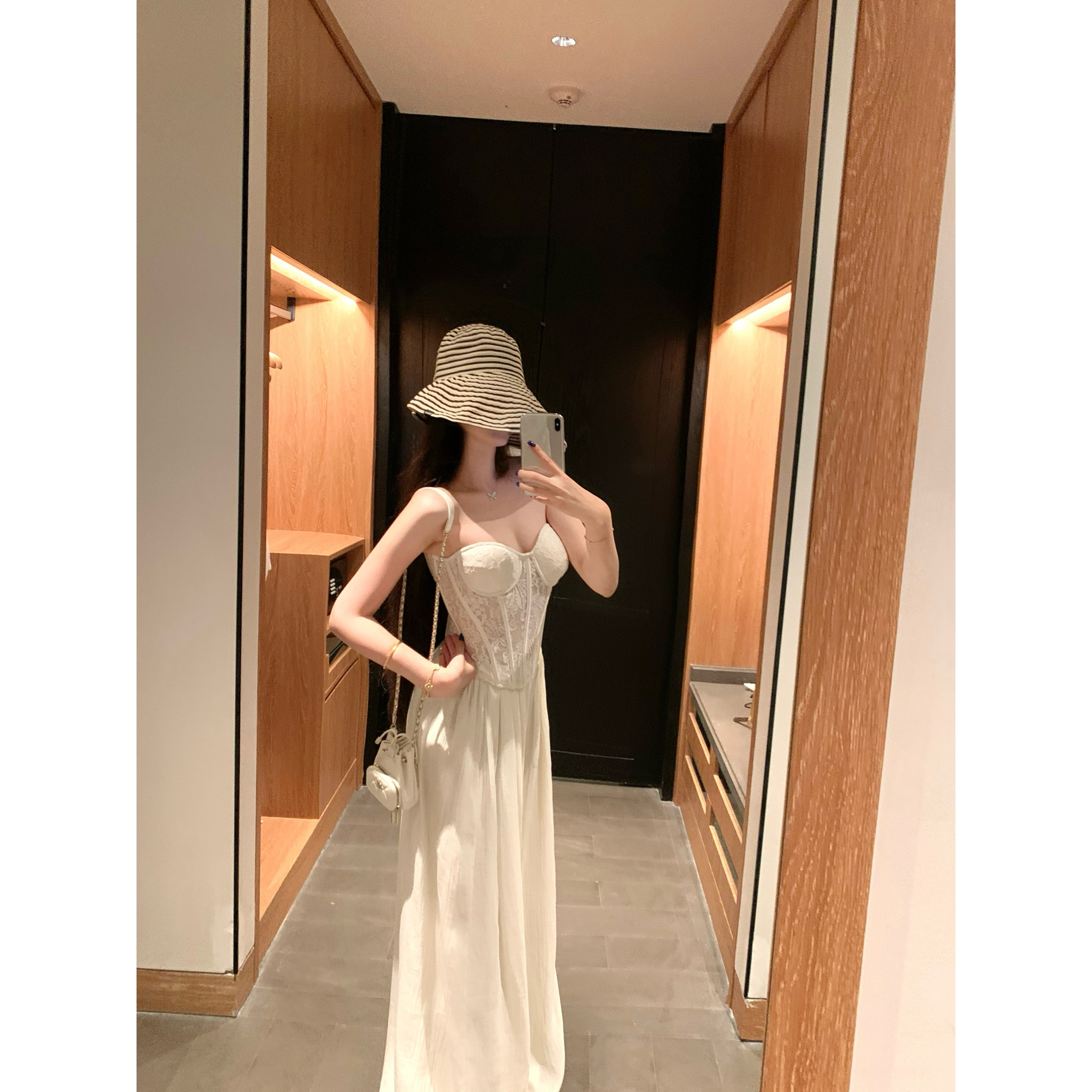 POET WONG【悠然美人】 垂垂裤 松紧腰打褶宽松长裤显瘦大摆裤夏