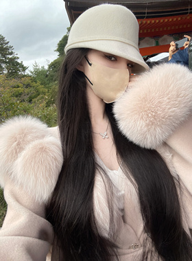 POET WONG【精灵狐】超重磅!!娇宠千金感大狐狸毛领100羊毛双面呢