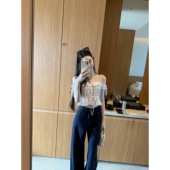 百分百纯棉松弛质感直筒百搭高级感牛仔裤 显瘦窄板 直腿原牛