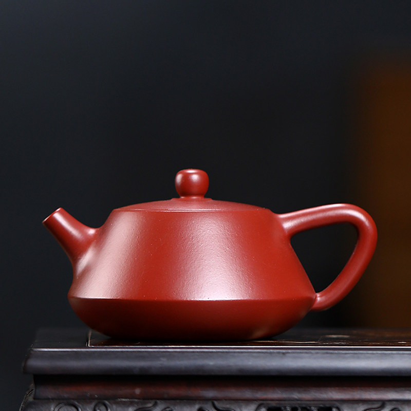 御壶 宜兴紫砂壶 纯全手工茶壶球孔180cc茶具 原矿朱泥大红袍柱础