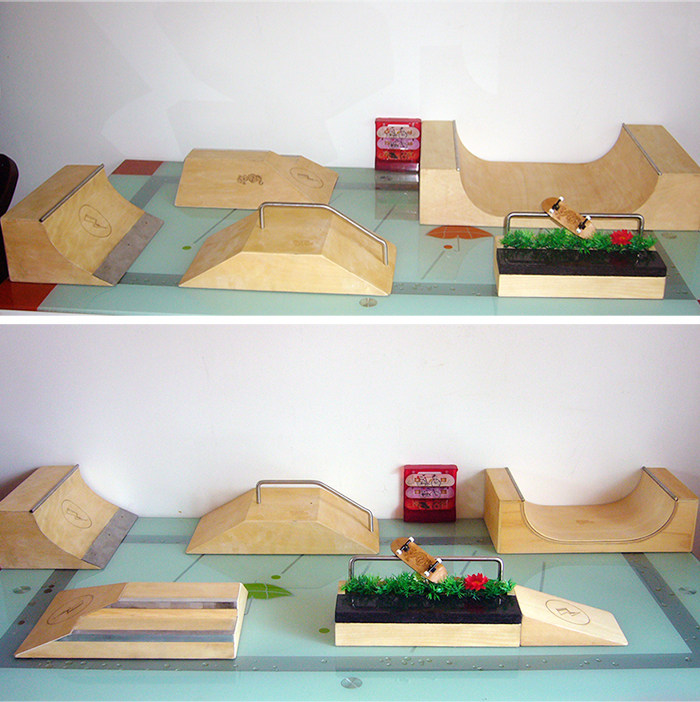 木制手指滑板专业场地道具u池乐趣台box 抛台半u手指滑板道具park