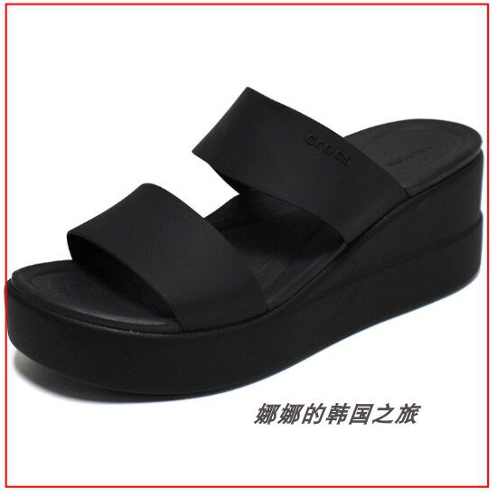韩国代购Crocs卡洛驰布鲁克林坡跟轻便凉鞋女款轻便206219