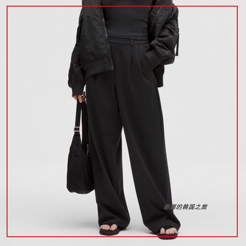 韩国代购lululemon Daydrift高腰弹力直筒长裤商务休闲裤LW5HIGA