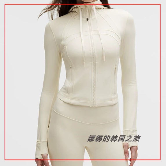 韩国代购lululemon Define 女士短款连帽夹克轻薄防晒外套LW3JDIS图片