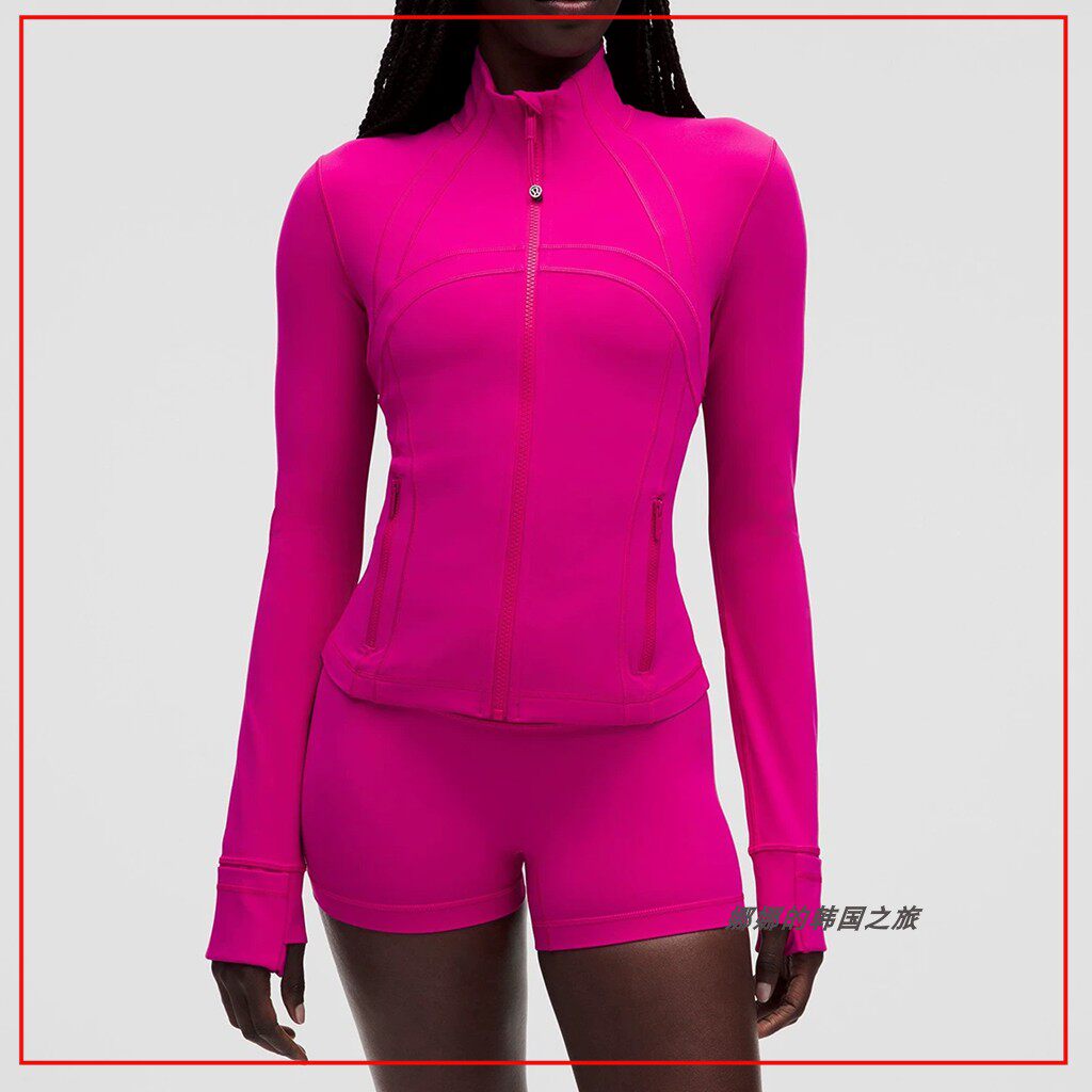 韩国代购lululemon Define 女士短款夹克运动瑜珈拉链外套LW3HJFS图片