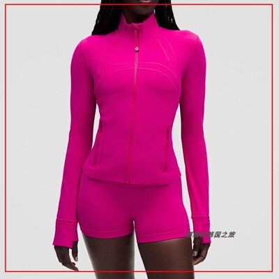 韩国代购lululemon Define 女士短款夹克运动瑜珈拉链外套LW3HJFS