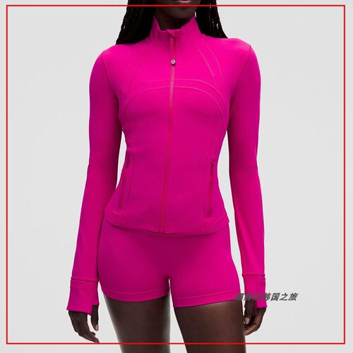 韩国代购lululemon Define 女士短款夹克运动瑜珈拉链外套LW3HJFS