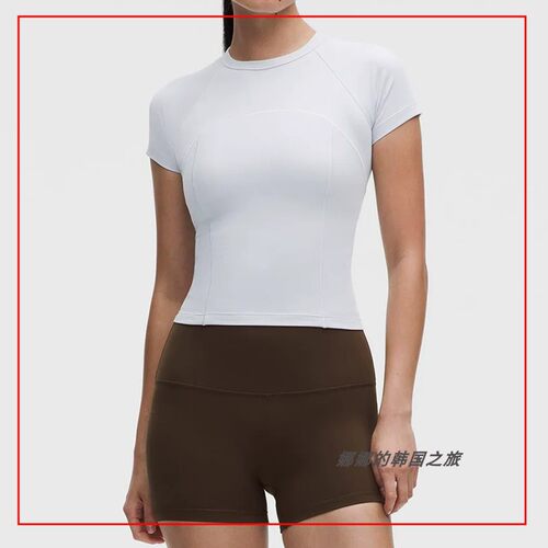韩国代购lululemon露露乐蒙Ribbed Nulu 女士罗纹短袖T恤LW3KTJS
