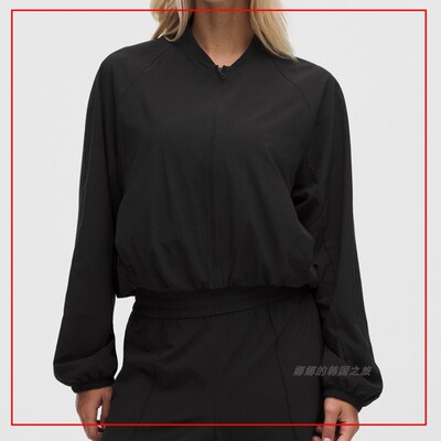 韩国代购lululemon 女士布里兹利飞行员夹克休闲外套短款LW3KR4S