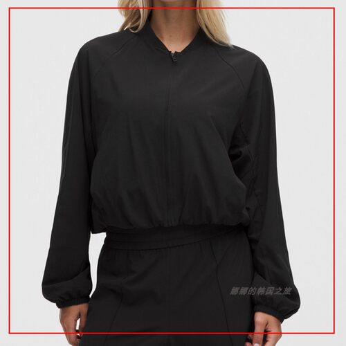 韩国代购lululemon 女士布里兹利飞行员夹克休闲外套短款LW3KR4S
