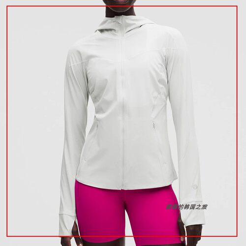 韩国代购lululemon Mist Over 女士运动夹克 连帽防晒衣LW4COZS