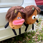 搞怪汽车尾部挂件丑萌土豆车载摆件车外玩偶公仔电动车装 饰品个性