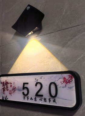 财神轻奢创意号码牌定制入户门高级感亚克力住宅门牌号家用自粘