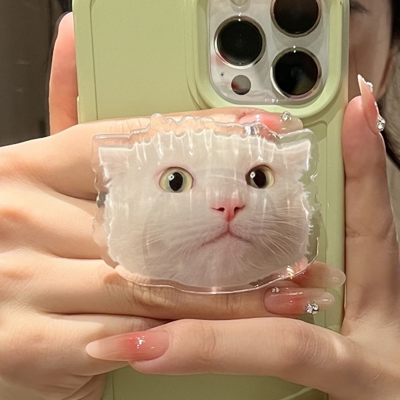 韩国异形滴胶手机壳气囊支架宠物狗狗猫咪头像抠图diy定制亚克力