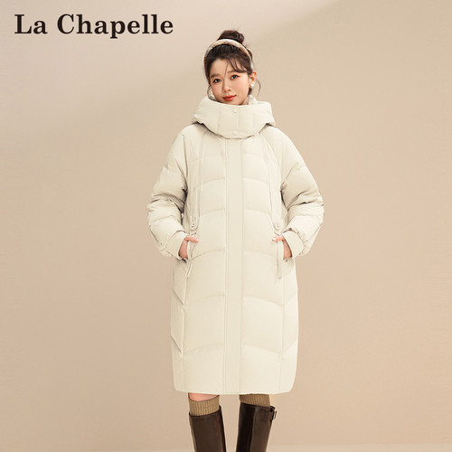 拉夏贝尔时尚百搭长款羽绒服