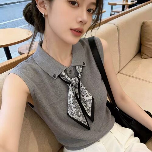 POLO领针织背心女夏季新减龄上衣