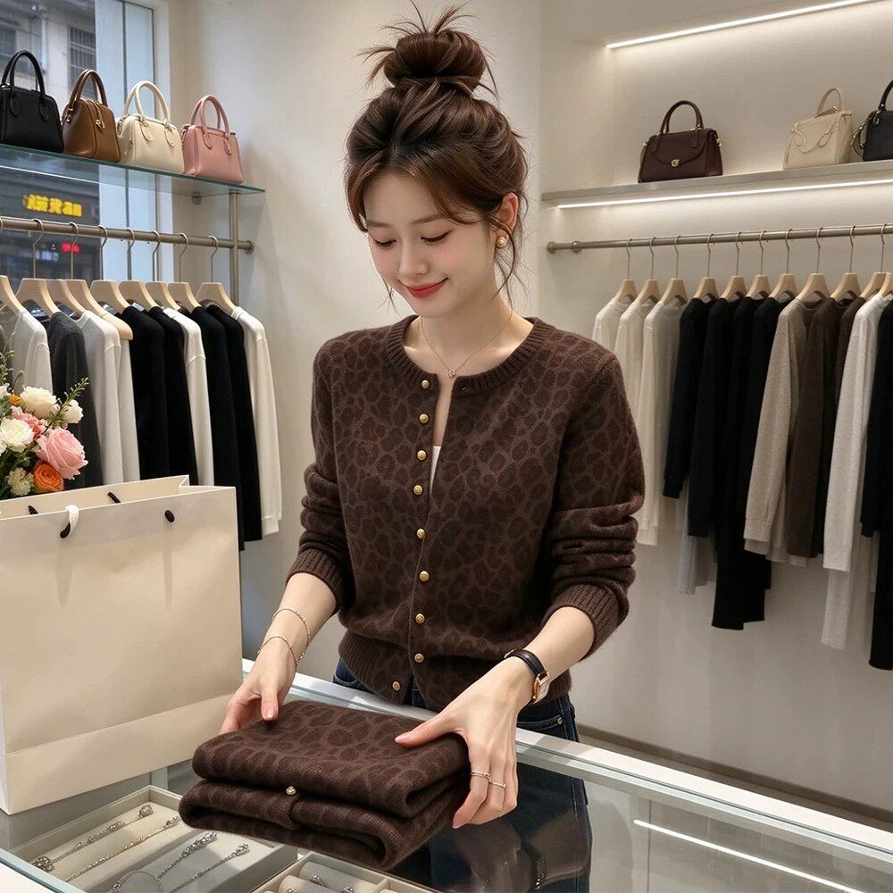针织开衫女秋冬新款质百搭外套