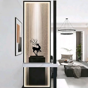 客厅2025新款超白艺术钢化玻璃屏风隔断现代简约客厅入户玄关装饰