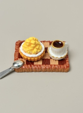 迷你芒果蛋糕微缩食玩甜品树脂配件diy饰品过家家创意桌面摆件