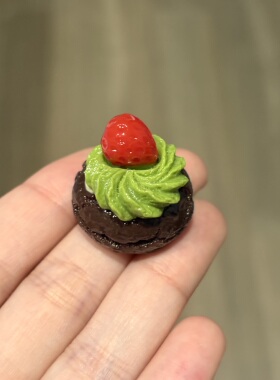 【仿真甜点系列】迷你可爱奶油泡芙造型树脂摆件创意桌面装饰