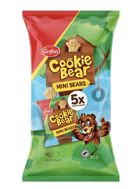 澳洲代购直邮新西兰制造griffins 迷你小熊曲奇饼干 5小包装 125g