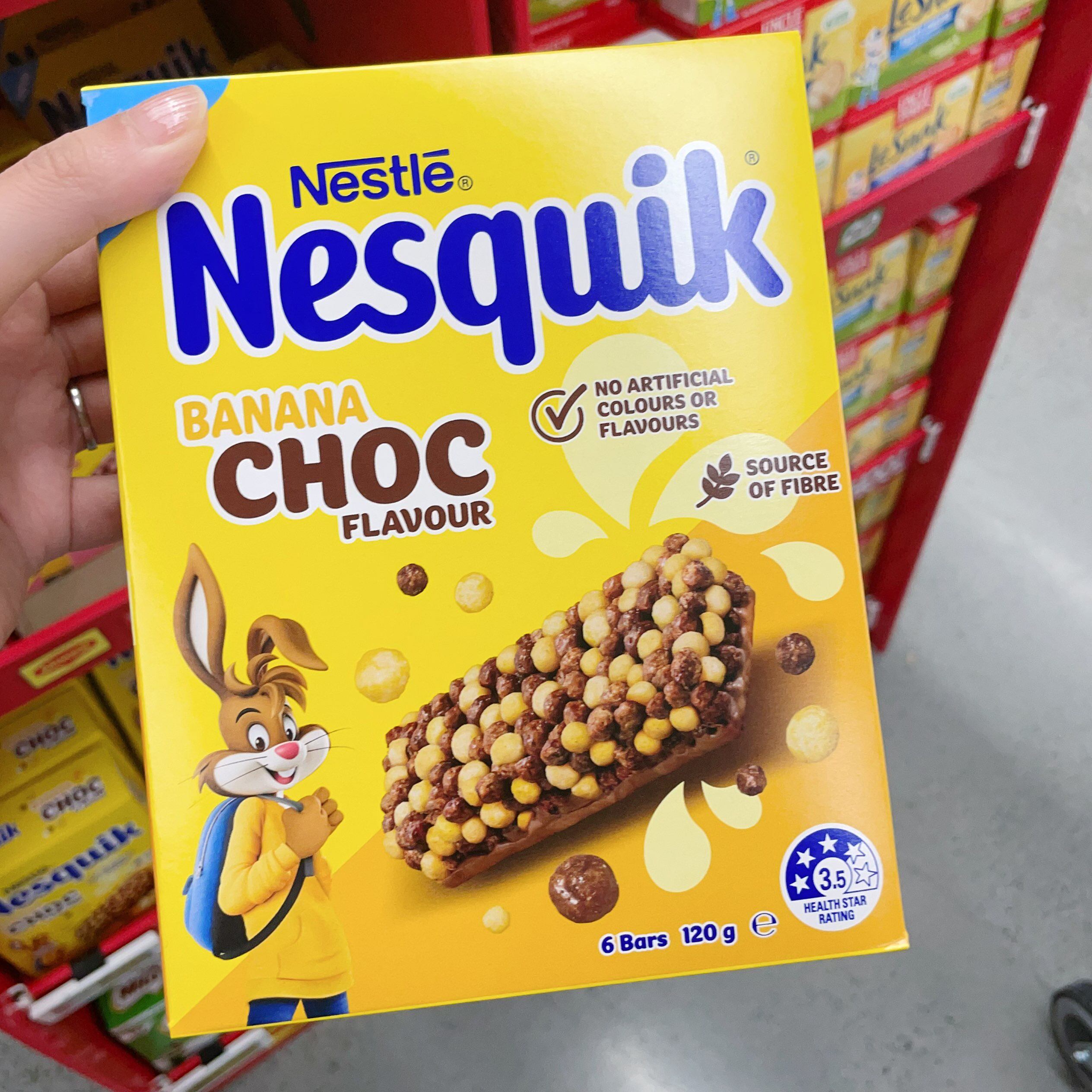 澳洲代购直邮 Nestle Nesquik 高乐高 巧克力脆香米能量棒 120g